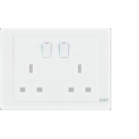 13A Dual Polar Panorama Socket With Switch - White