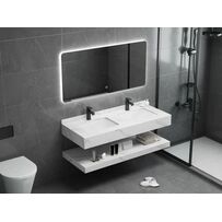 Artificial marble decorative washbasin with two basins 140/120 cm