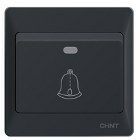 Rival 10A Single Bell Switch - Black