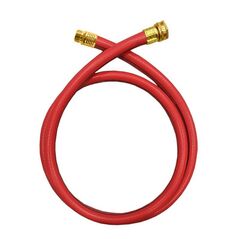REEL with HOSE alayed garden hose crystal color  -Red