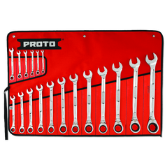 18 Piece Full Polish Combination Reversible Ratcheting Wrench Set - Spline
