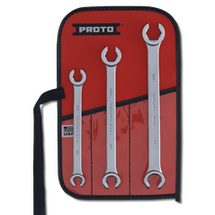 3 Piece Double End Flare Nut Wrench Set - 6 Point