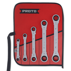 5 Piece Reversible Ratcheting Box Wrench Set - 12 Point