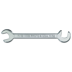 Short Satin Angle Open-End Wrench - 11/32"