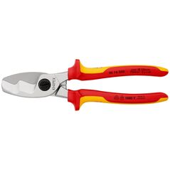 KNIPEX 95 16 200 Cable Shears with twin cutting edge chrome plated VDE 200 mm