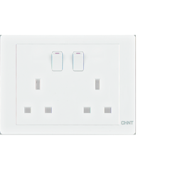 13A Dual Polar Panorama Socket With Switch - White