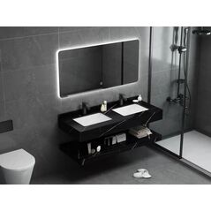 Marble decorative washbasin with two basins 150/140/120 cm