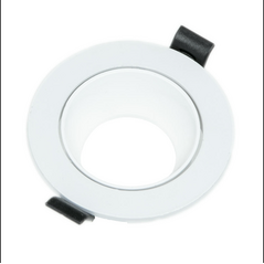 Plastic round spot frame 7 cm full white anti-glare