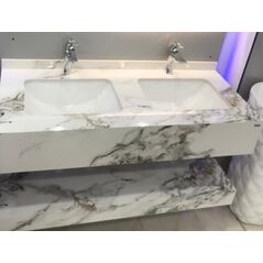 Double Basin Marble Decor Washbasin 150cm