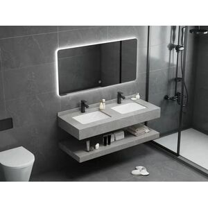 Marble decorative washbasin with two basins 140/120 cm