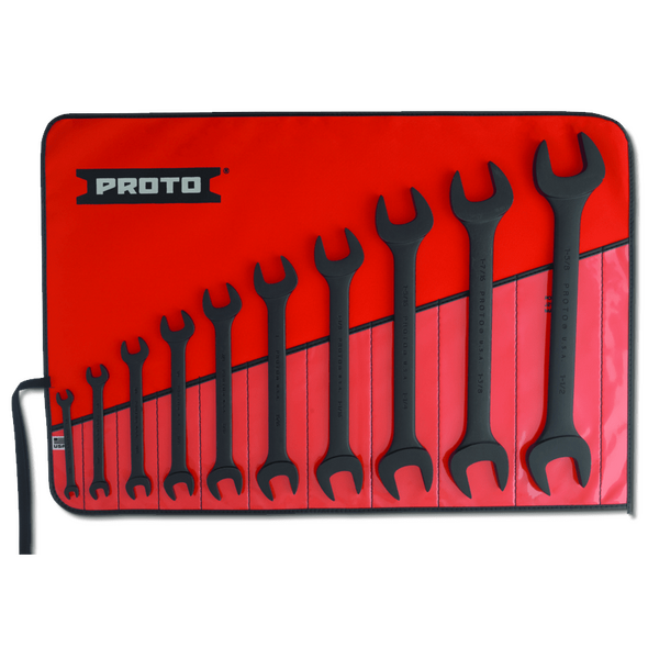 10 Piece Black Oxide Open-End Wrench Set