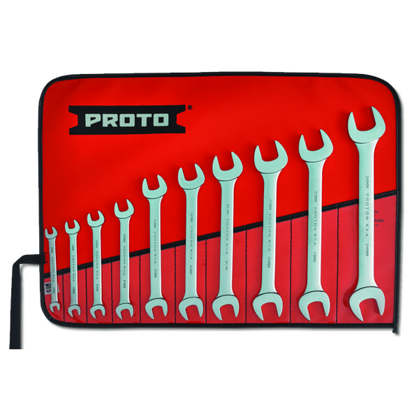 10 Piece Satin Metric Open-End Wrench Set