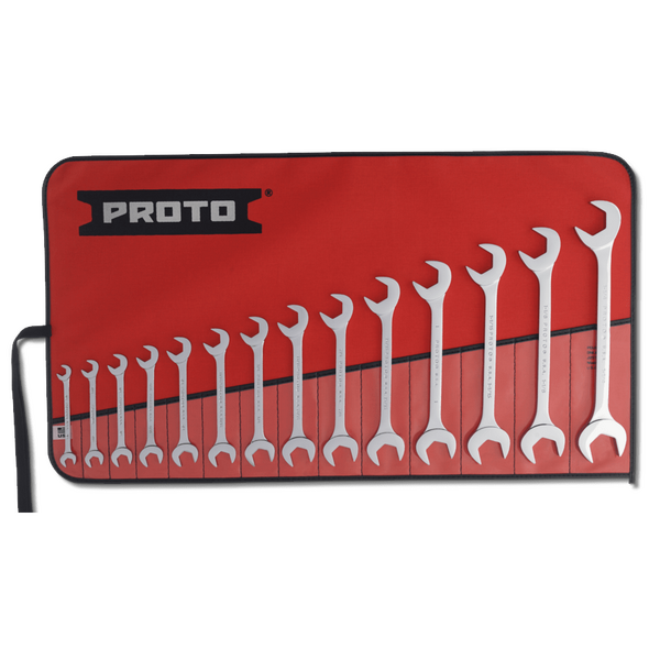 14 Piece Full Polish Angle Open-End Wrench Set