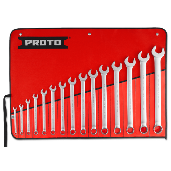 15 Piece Satin Combination ASD Wrench Set - 12 Point