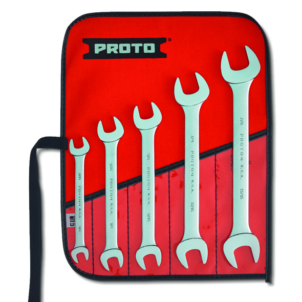 5 Piece Satin Open-End Wrench Set