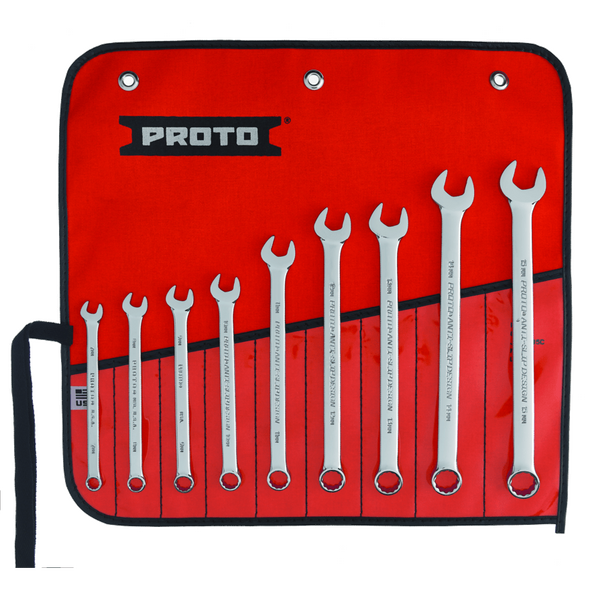 9 Piece Full Polish Metric Combination Wrench Set - 12 Point