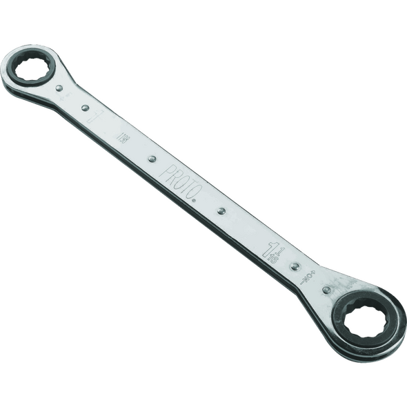 Double Box Reversable Ratcheting Wrench 1-1/8" x 1-1/4" - 12 Point