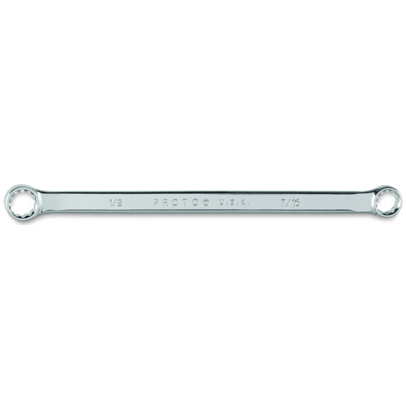 Full Polish Double Box Wrench 7/16" x 1/2" - 12 Point
