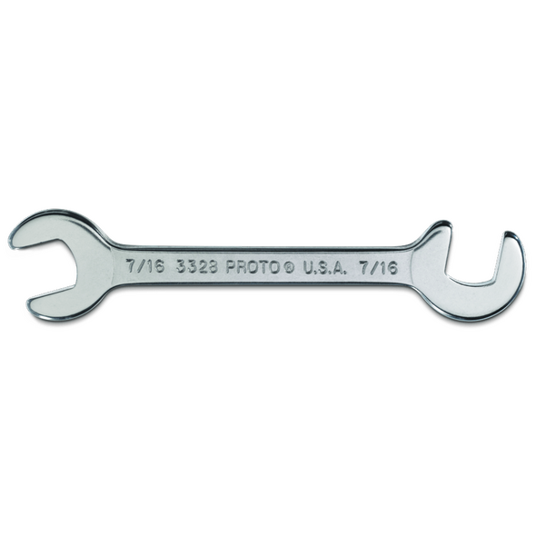 Short Satin Angle Open-End Wrench - 7/16"