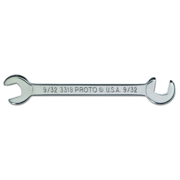 Short Satin Angle Open-End Wrench - 9/32"