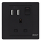 فيش بانوراما 13 أمبير مفرد و USB 2.1 أمبير - أسود